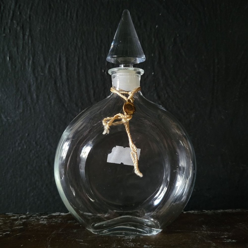 Vtg French Perfume Bottle by Guerlain, Round Glass Perfume Bottle - EMPTY
